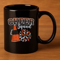 Cheer Squad Funny Cheerleader Cheerleading Orange 11oz C Handle Ceramic Mug