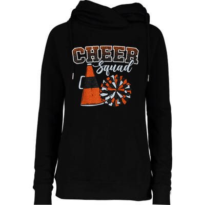 Cheer Squad Funny Cheerleader Cheerleading Orange Womens Funnel Neck Pullover Hood