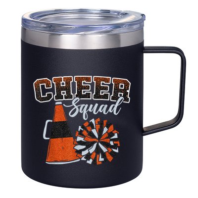 Cheer Squad Funny Cheerleader Cheerleading Orange 12oz Stainless Steel Coffee Mug