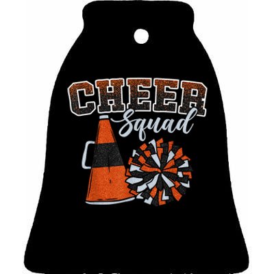 Cheer Squad Funny Cheerleader Cheerleading Orange Ceramic Bell Ornament