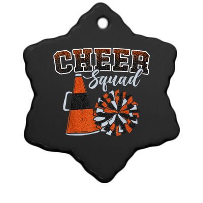 Cheer Squad Funny Cheerleader Cheerleading Orange Ceramic Star Ornament