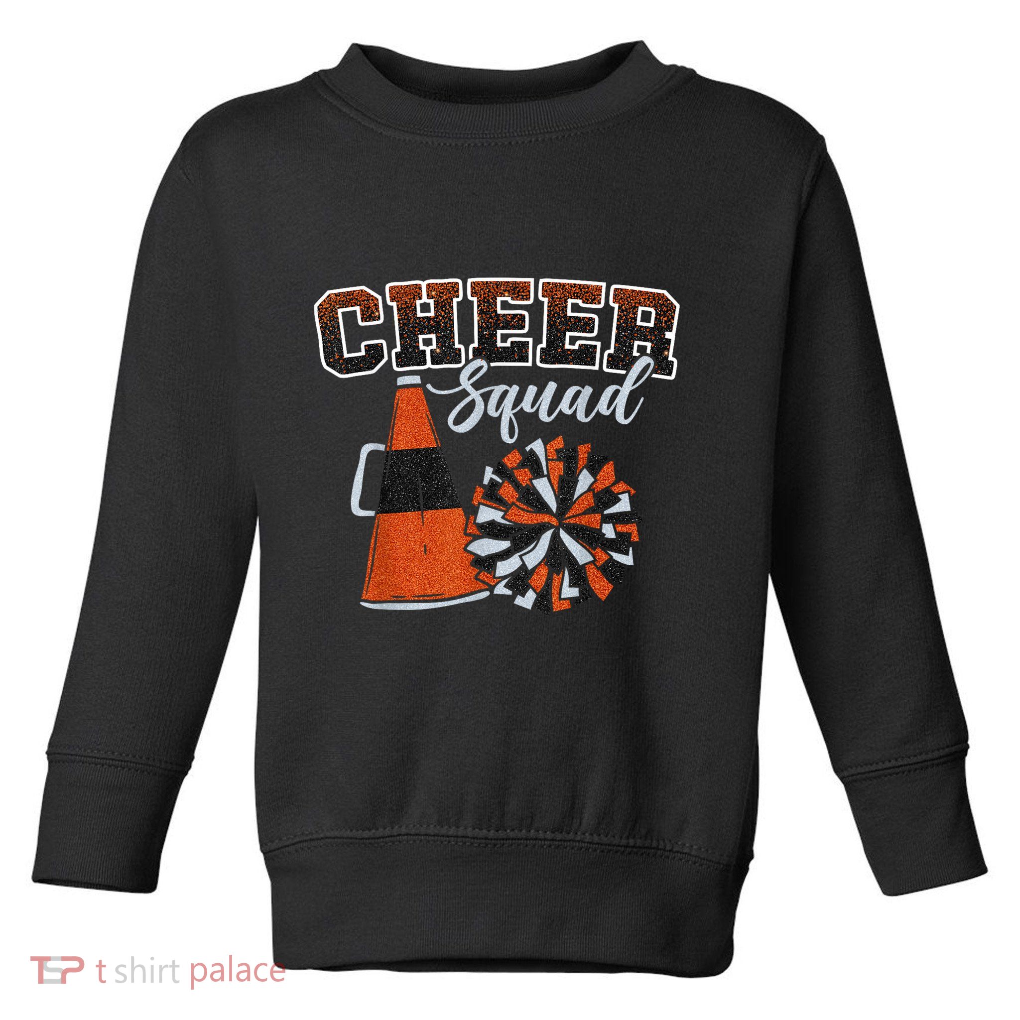 Cheer Squad Funny Cheerleader Cheerleading Orange Toddler Sweatshirt