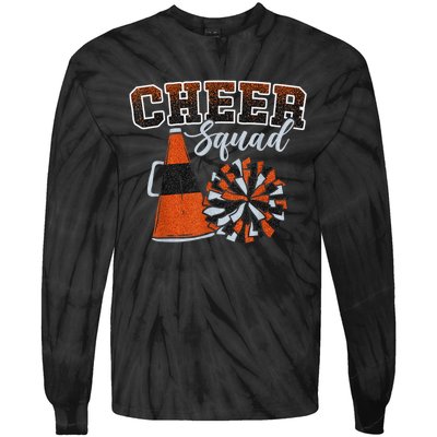 Cheer Squad Funny Cheerleader Cheerleading Orange Tie-Dye Long Sleeve Shirt