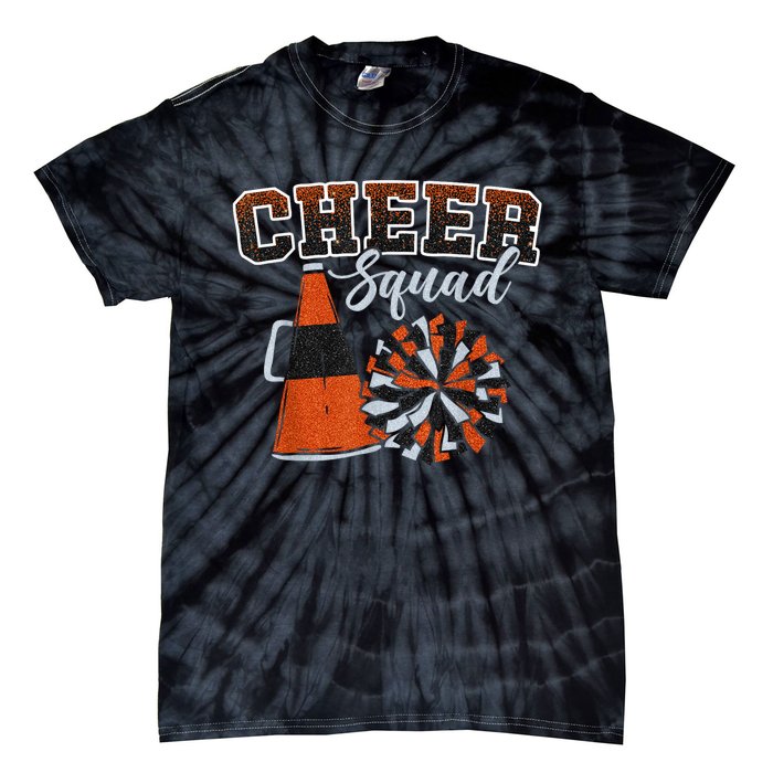 Cheer Squad Funny Cheerleader Cheerleading Orange Tie-Dye T-Shirt