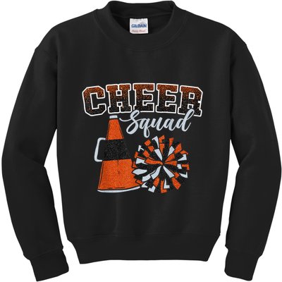 Cheer Squad Funny Cheerleader Cheerleading Orange Kids Sweatshirt