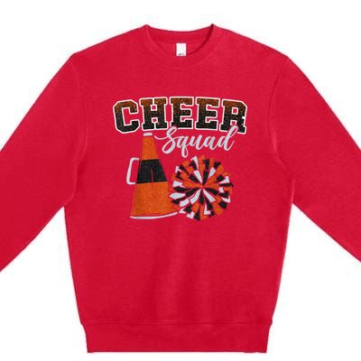 Cheer Squad Funny Cheerleader Cheerleading Orange Premium Crewneck Sweatshirt