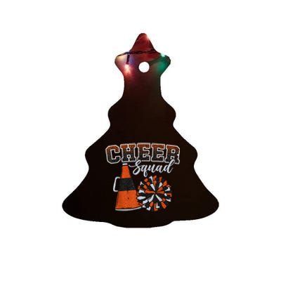 Cheer Squad Funny Cheerleader Cheerleading Orange Ceramic Tree Ornament