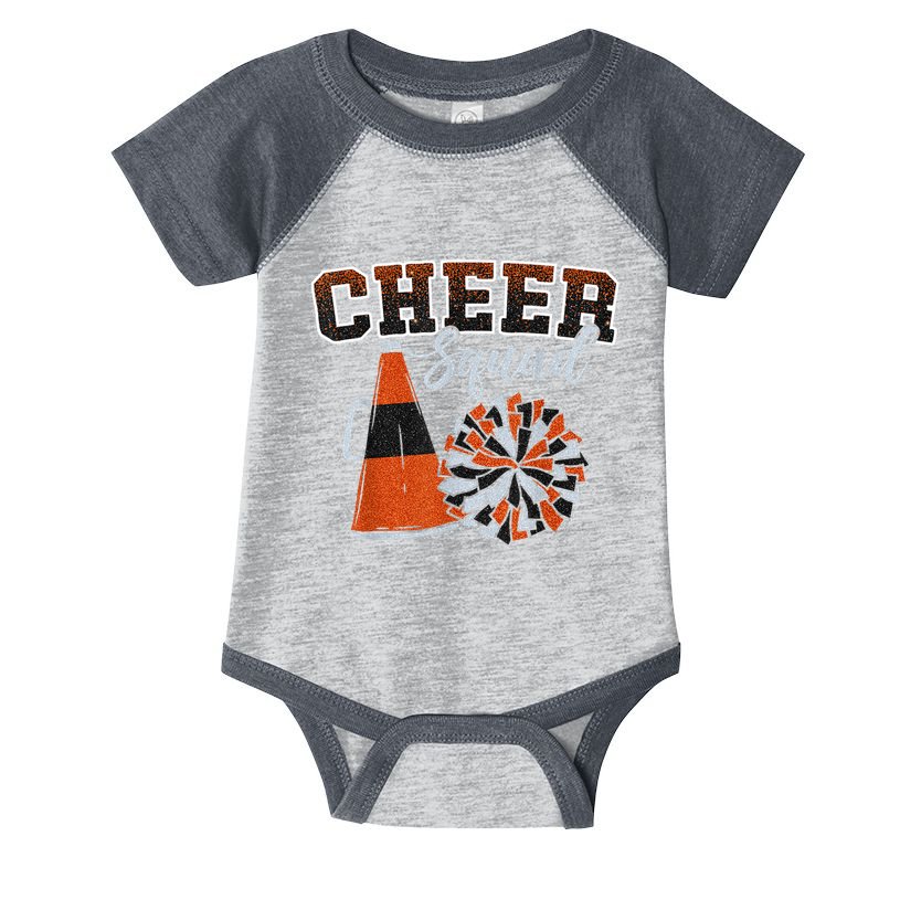 Cheer Squad Funny Cheerleader Cheerleading Orange Infant Baby Jersey Bodysuit