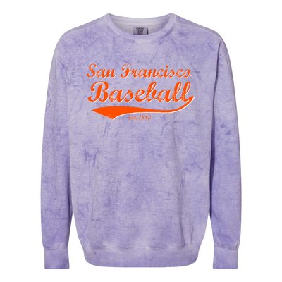 Classic San Francisco California Baseball Fan Retro Vintage Great Gift Colorblast Crewneck Sweatshirt