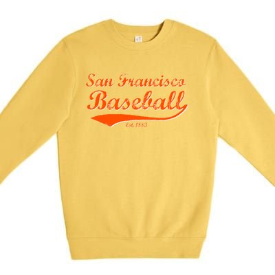 Classic San Francisco California Baseball Fan Retro Vintage Great Gift Premium Crewneck Sweatshirt