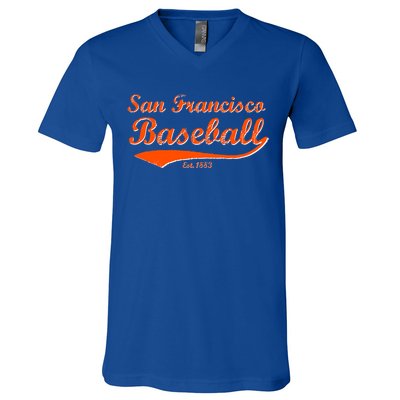 Classic San Francisco California Baseball Fan Retro Vintage Great Gift V-Neck T-Shirt