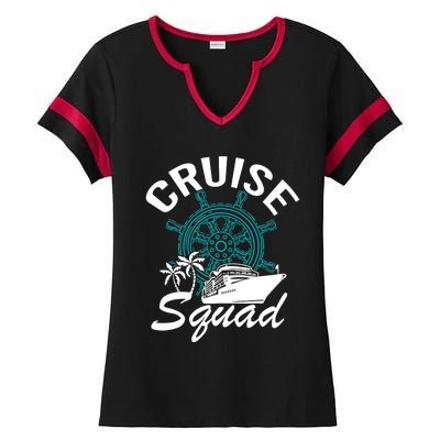 Cruise Squad Family Matching Cruise Trip Vacation Designs Ladies Halftime Notch Neck Tee