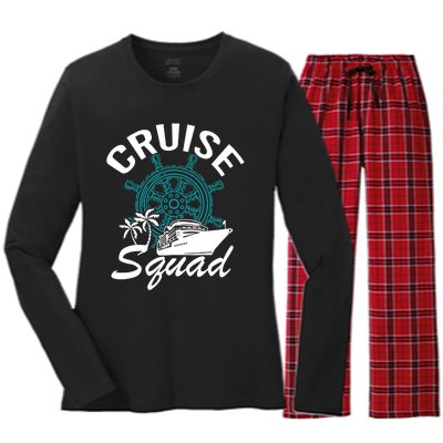 Cruise Squad Family Matching Cruise Trip Vacation Designs Women's Long Sleeve Flannel Pajama Set 