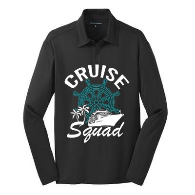 Cruise Squad Family Matching Cruise Trip Vacation Designs Silk Touch Performance Long Sleeve Polo