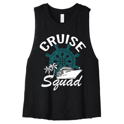 Cruise Squad Family Matching Cruise Trip Vacation Designs Women's Racerback Cropped Tank