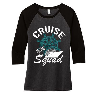 Cruise Squad Family Matching Cruise Trip Vacation Designs Women's Tri-Blend 3/4-Sleeve Raglan Shirt