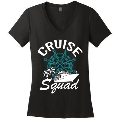 Cruise Squad Family Matching Cruise Trip Vacation Designs Women's V-Neck T-Shirt