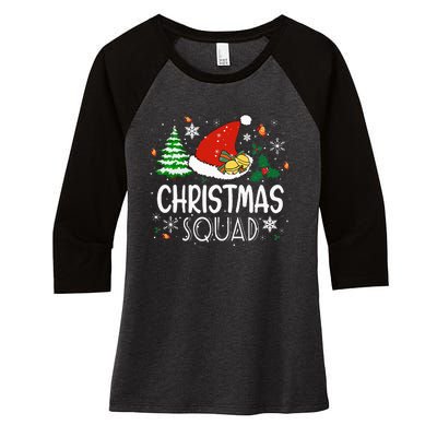 Christmas Squad Family Group Matching Christmas Pajama Party Women's Tri-Blend 3/4-Sleeve Raglan Shirt