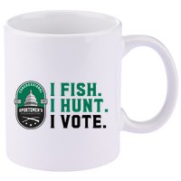 Congressional SportsmenS Foundation I Fish I Hunt I Vote 11oz C Handle Ceramic Mug