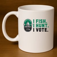 Congressional SportsmenS Foundation I Fish I Hunt I Vote 11oz C Handle Ceramic Mug