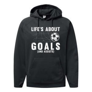 Cool Soccer For Soccer Lovers Player Football Goal Performance Fleece Hoodie