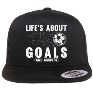 Cool Soccer For Soccer Lovers Player Football Goal Flat Bill Trucker Hat