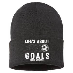 Cool Soccer For Soccer Lovers Player Football Goal Sustainable Knit Beanie