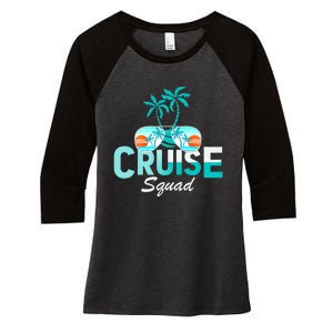 Cruise Squad Family Matching Cruise Trip Vacation Designs Tank Top Women's Tri-Blend 3/4-Sleeve Raglan Shirt