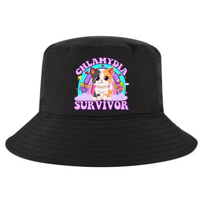 Chlamydia Survivor Funny Cat Sarcastic Inappropriate Cool Comfort Performance Bucket Hat