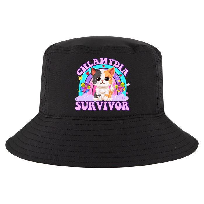 Chlamydia Survivor Funny Cat Sarcastic Inappropriate Cool Comfort Performance Bucket Hat