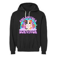 Chlamydia Survivor Funny Cat Sarcastic Inappropriate Garment-Dyed Fleece Hoodie