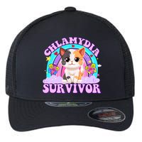Chlamydia Survivor Funny Cat Sarcastic Inappropriate Flexfit Unipanel Trucker Cap