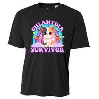 Chlamydia Survivor Funny Cat Sarcastic Inappropriate Cooling Performance Crew T-Shirt