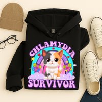 Chlamydia Survivor Funny Cat Sarcastic Inappropriate Hoodie