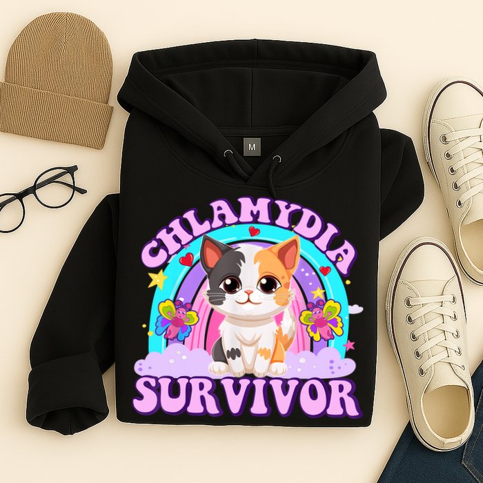Chlamydia Survivor Funny Cat Sarcastic Inappropriate Hoodie
