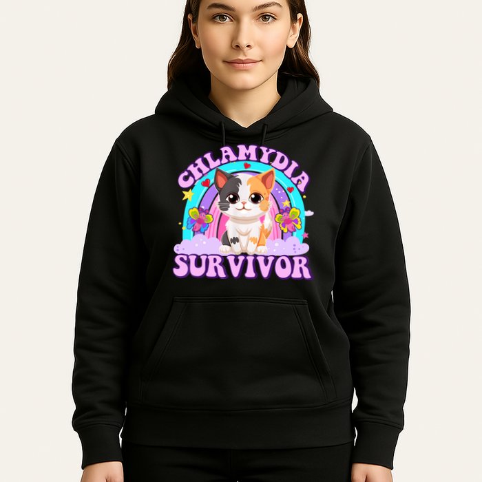 Chlamydia Survivor Funny Cat Sarcastic Inappropriate Hoodie