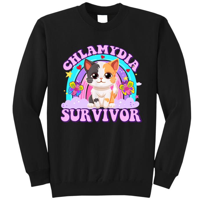 Chlamydia Survivor Funny Cat Sarcastic Inappropriate Sweatshirt