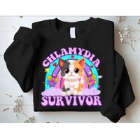 Chlamydia Survivor Funny Cat Sarcastic Inappropriate Sweatshirt