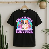 Chlamydia Survivor Funny Cat Sarcastic Inappropriate T-Shirt