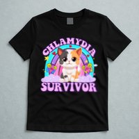 Chlamydia Survivor Funny Cat Sarcastic Inappropriate T-Shirt