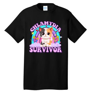 Chlamydia Survivor Funny Cat Sarcastic Inappropriate Tall T-Shirt