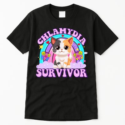 Chlamydia Survivor Funny Cat Sarcastic Inappropriate Tall T-Shirt