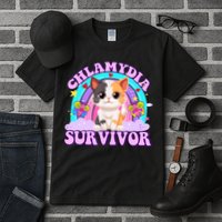 Chlamydia Survivor Funny Cat Sarcastic Inappropriate Tall T-Shirt