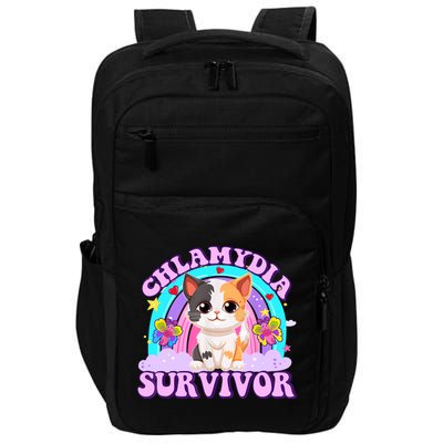 Chlamydia Survivor Funny Cat Sarcastic Inappropriate Impact Tech Backpack
