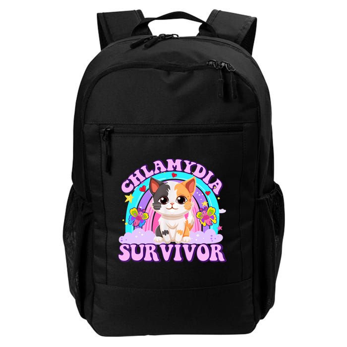 Chlamydia Survivor Funny Cat Sarcastic Inappropriate Backpack