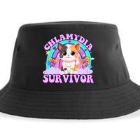 Chlamydia Survivor Funny Cat Sarcastic Inappropriate Sustainable Bucket Hat