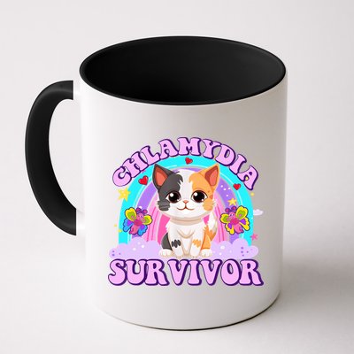 Chlamydia Survivor Funny Cat Sarcastic Inappropriate Mug