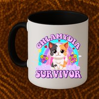 Chlamydia Survivor Funny Cat Sarcastic Inappropriate Mug