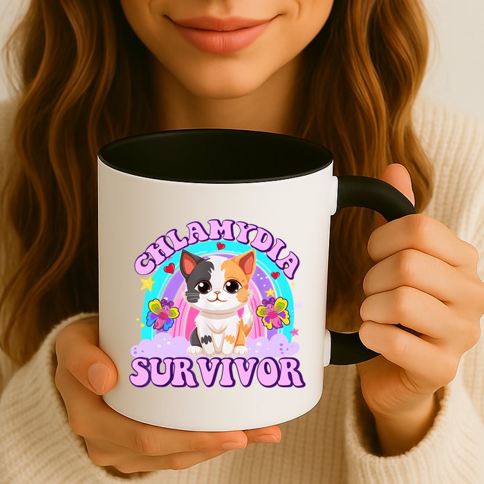 Chlamydia Survivor Funny Cat Sarcastic Inappropriate Mug