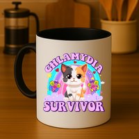 Chlamydia Survivor Funny Cat Sarcastic Inappropriate Mug